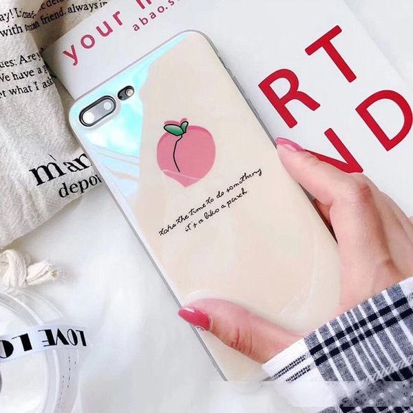 

cartoon delicious fruit phone case for iphone x case for iphone 7 6s 6 8 plus cute juicy peach back cover blu-ray cases