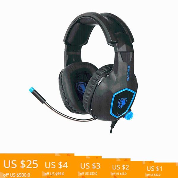 

sades sa-818 3.5mm wired gaming headsets headphones noise canceling earphone with microphone volume control for lapxbox one