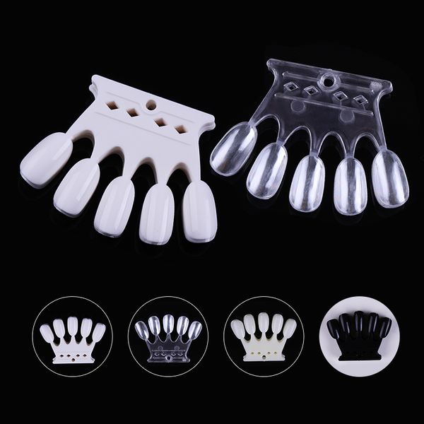 

false nails 50 pcs/set fake nail tips display oval shaped color card practice full cover for gel polish art tools, Red;gold