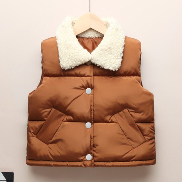

childrenautumn winter down cotton vest thickened stand fur collar male and female baby waistcoatvvphfxbsh835eglr211esewx, Blue;gray