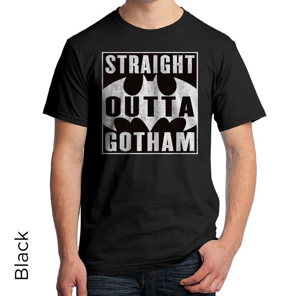 

straight outta gotham graphic t-shirt batman logo tv series batman men's 2019 brand clothing male selling casual t shirt