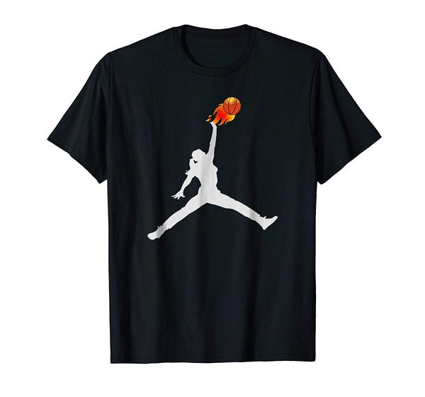 

2019 fashion men t shirt women s girl s basketball ball on fire t shirt
