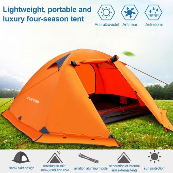 

outdoor tent camping camping tent double double aluminum pole rainstorm waterproof travel hiking backpack