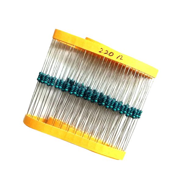

100 pieces 1/4w 0.25w 220ohm metal film resistors kit