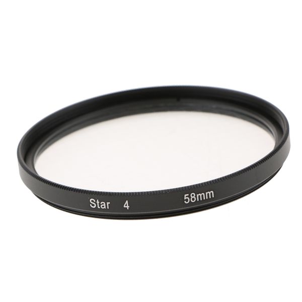 

58mm revolving 4 point rotated star light cross filter fits for canon 18-55, 55-250, for nikon 50/1.4g, 50/1.8g lens with a diameter of 58mm
