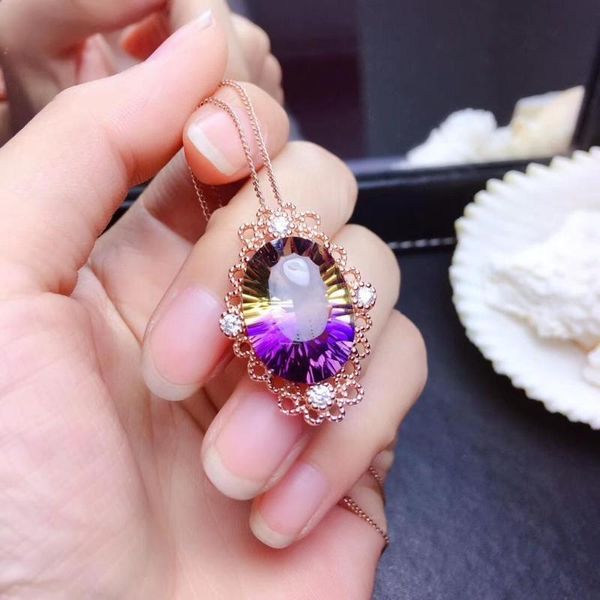 

bright colour ametrine pendant for necklace with 925 silver special for you