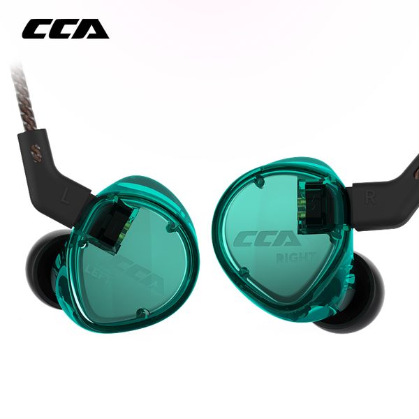 

cca c04 1ba+1dd armature dual driver earphone detachable cable in ear audio monitors noise isolating hifi music sports