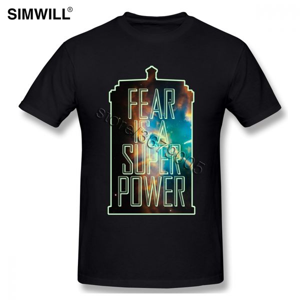 

oversized fear is a super power t shirts men streetwear fashion tee short sleeve cotton doctor who quote tardis graphic tshirt