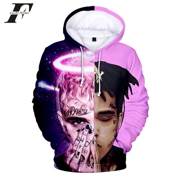 

nueva moda xxxtentacion 3d sudaderas против capucha hombres / мухерес от invierno moda hip hop sudadera повседневного sudadera де альта cali, Black