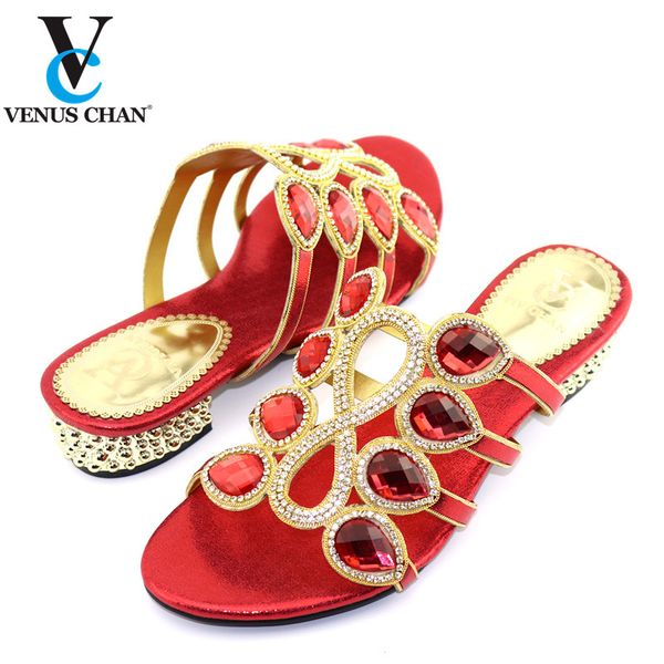 

italian ladies red color rhinestones design ladies women pumps african shoes for parties, Black