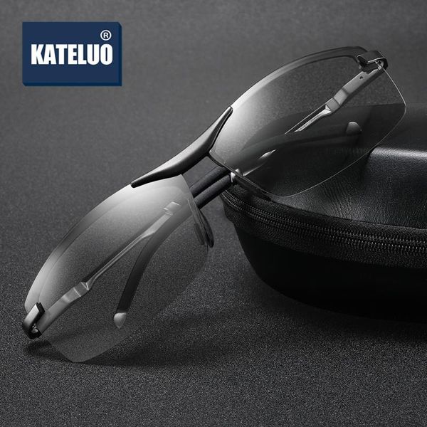 

kateluo 2020 day night vision goggles mens car glasses for driving pchromic men sunglasses polarized male sun glasses 557, White;black