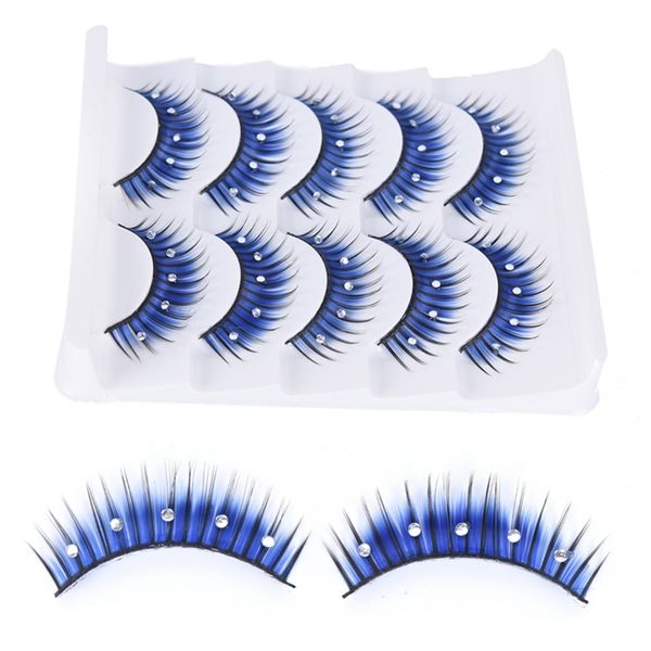 

exaggerated color false eyelashes crisscross messy thick crystal eyelashes stage fake beauty