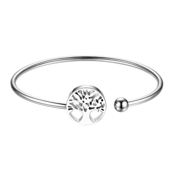 

boniskiss life tree jewelry trendy women's bangles fashion cuff bracelets silver color mother's day gift female charm bijoux, Black
