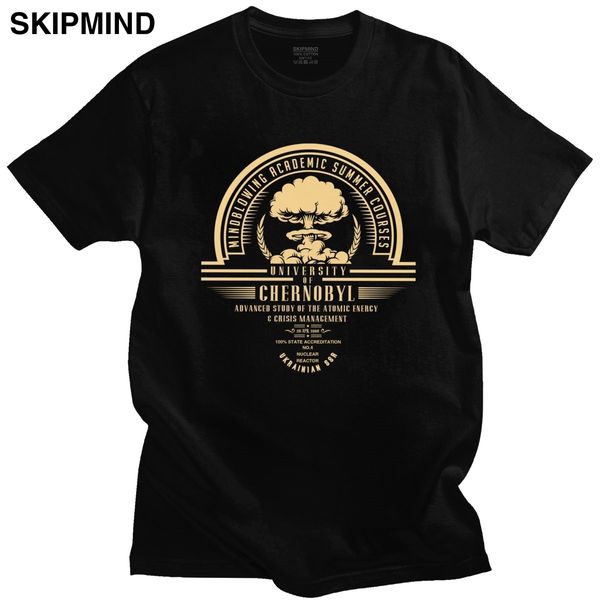 

personality men's chernobyl t-shirt short sleeve cotton summer tee nuclear ukraine ssr tshirt soviet explosion disaster tv shirt