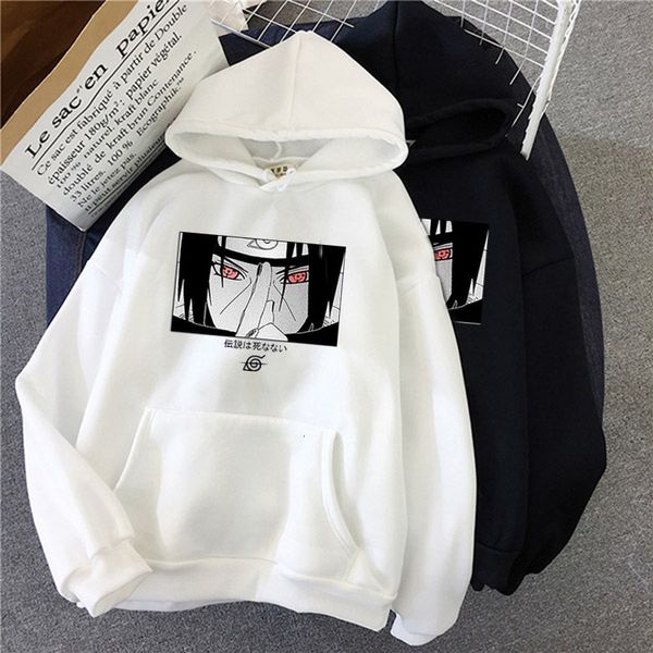 

hoodies naruto harajuku japanese anime uchiha itachi printed women hoodie couple streetwear fashion casual sweatshirt coa, Black