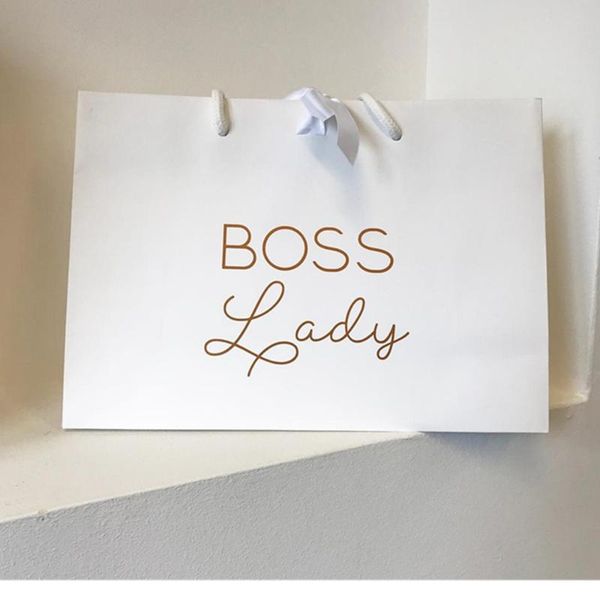 

gift wrap personalised 'boss lady' bag small, medium and large will you be my maid of honor cutom name birthday