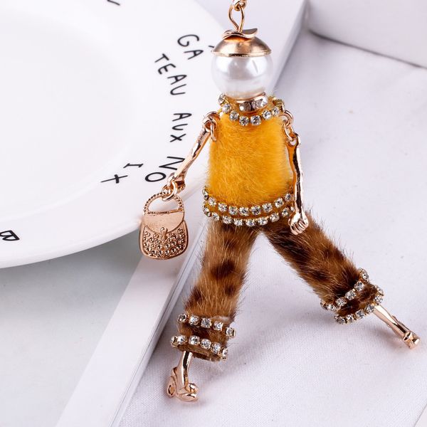 

new women doll long necklace leopard pendant handmade girl lovely maxi necklaces & pendants brand fashion jewelry, Silver