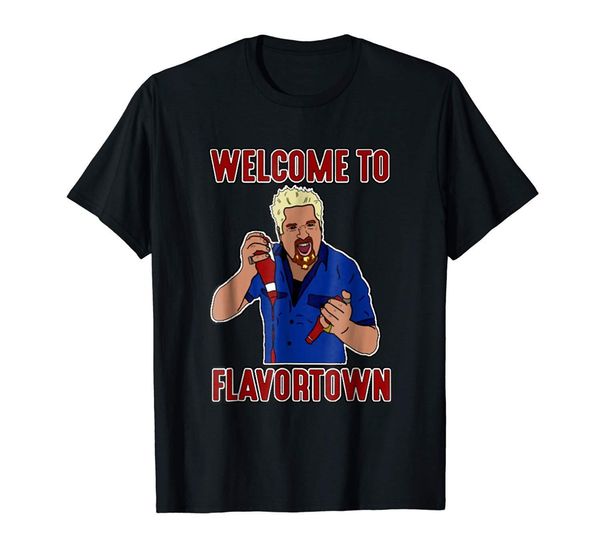 

guy fieri добро пожаловать в flavor town black t-shirt s-3xl летняя футболка