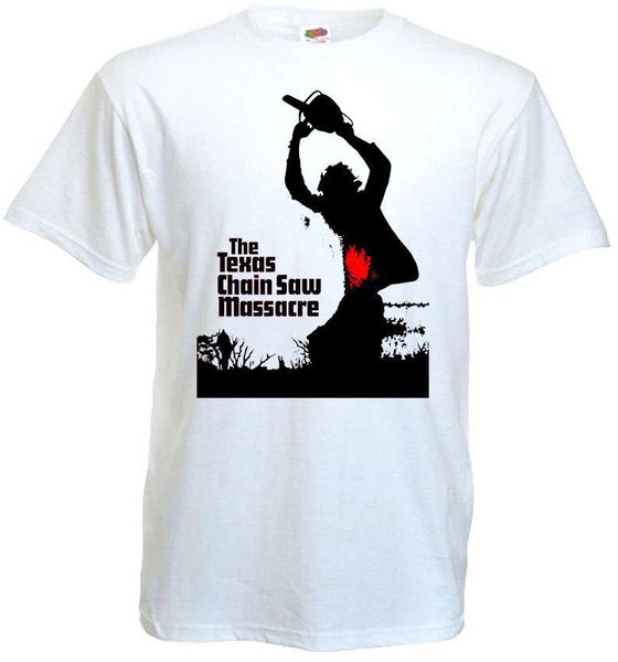 

the texas chain saw massacre t shirt white movie poster all sizes s-3xl o neck t-shirt male low price steampunk