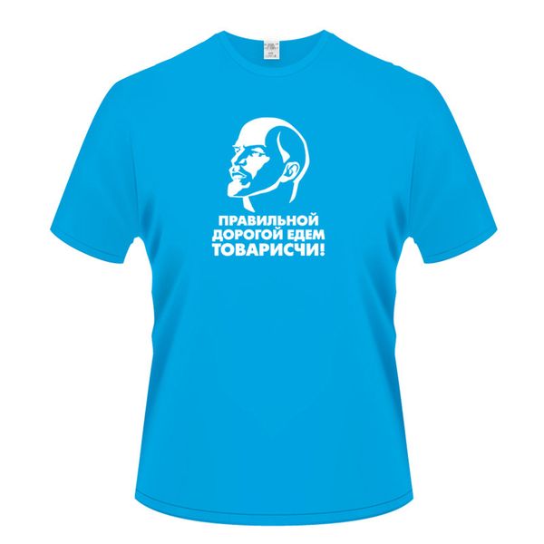 

2019 new fashion lenin printing t-shirt men's short-sleeved cotton t-shirt funny hip-hop clothing