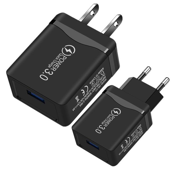 

qc3.0 quick charge eu us 5v 3.5a ac home travel wall charger power adapter for samsung s8 s9 s10 iphone huawei android phone