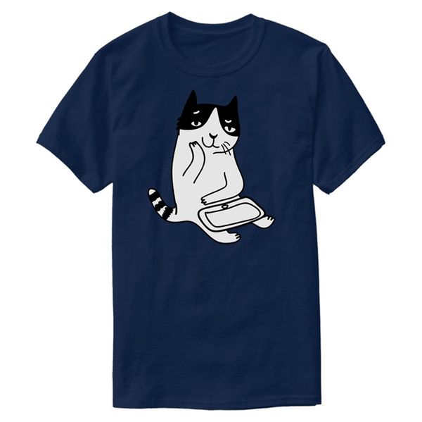 

cat playing t-shirt for men cotton outfit white clothes men and women tshirts short-sleeve camisas shirt pop tee