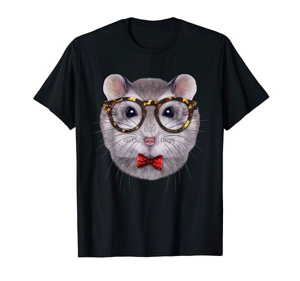 

sapphire dwarf hamster in eyeglass and bow tie - t-shirt