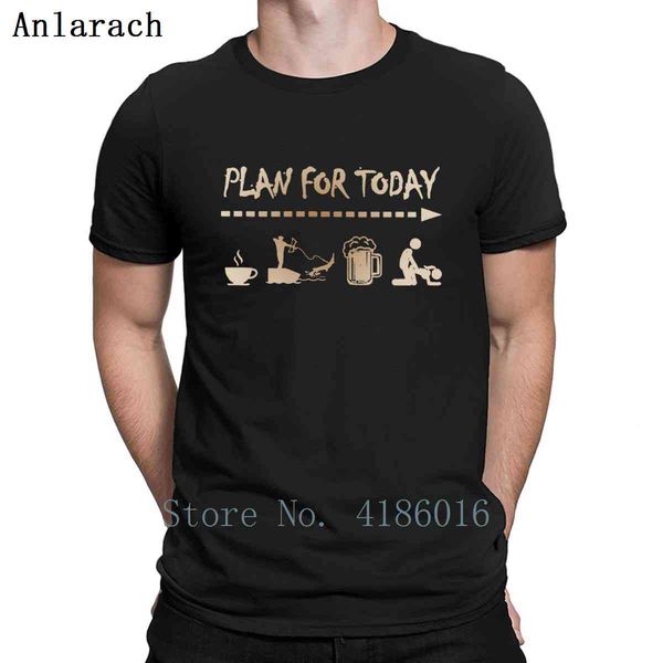 

plan for today coffee fishing beer love coffee t shirt cotton gift o neck customized leisure new style spring autumn shirt