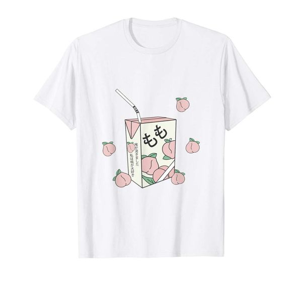 

90s japanese aesthetic peach juice shirt otaku anime men's short sleeve design printed funny t shirt graphics