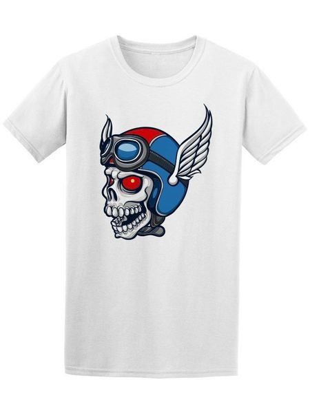 

skull biker with wings helmet men's tee -image by loose fit tee shirt
