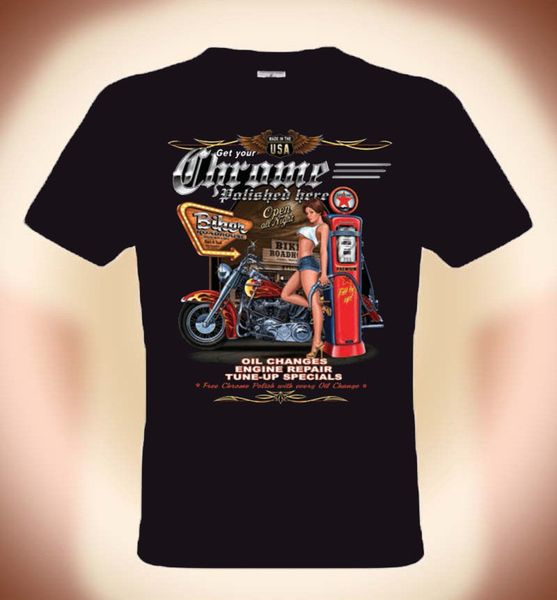 

2020 fashion biker t-shirt, ..your chrome polished here... rod, girls (bis 5xl mogl) funny o neck t shirt