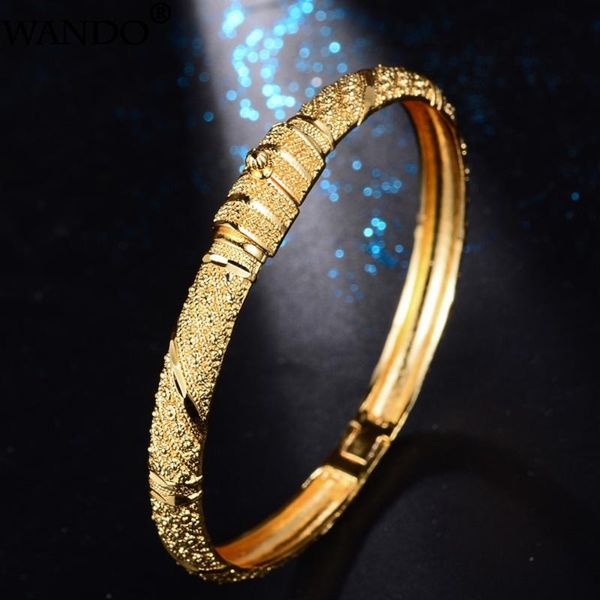 

wando dubai arab wedding gold color ethnic bangle for women/girlbride bracelet ramadan middle east jewelry gift can open b22, Black