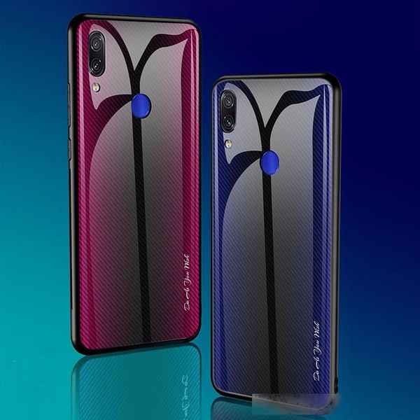

ultra thin shockproof tpu soft edge gradient glass back phone case for redmi series note 7 note 8t protective case tpu soft edge