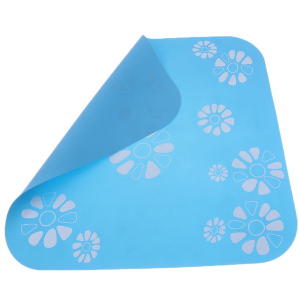 

собака щенок круглый / квадратная форма placemat pet cat блюдо кормушка продуктов силиконового мата (цветок печать