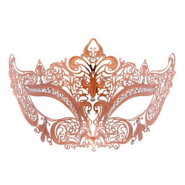 

rhinestone gold plated hollow masks masquerade filigree mask for custume party club pi669
