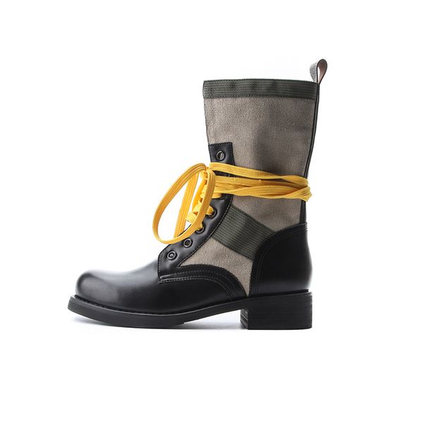 

net red fashion 2020 new thick heel autumn and winter warm high-women's boots british fashion boots, Black