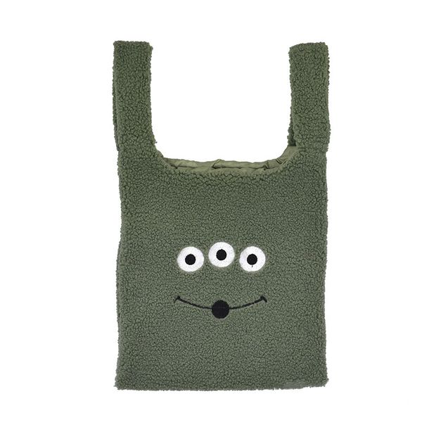 

hand bag 2020 autumn woman bag plush tote multicolor white grey anime cute style storage for sundries bolsas