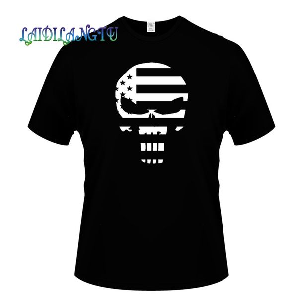 

skull punisher usa flag funny mens t shirts fashion short sleeve men tshirt men's tee shirts men t-shirt