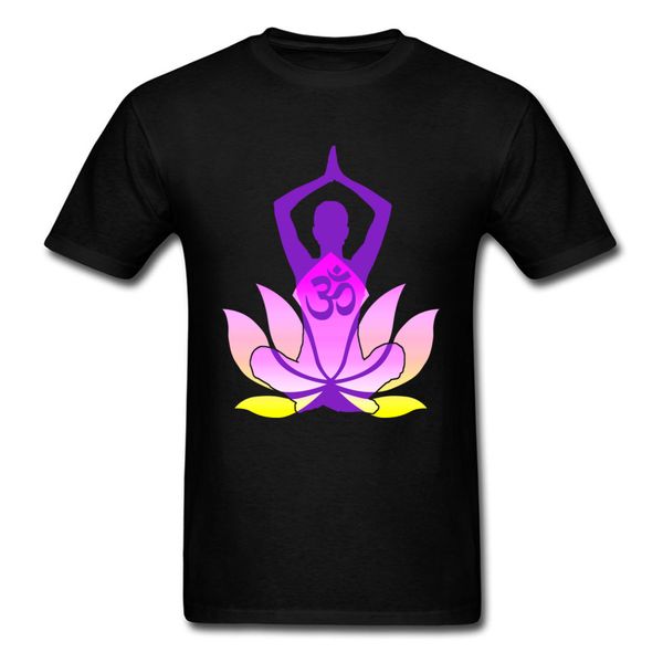 

family t shirt retro style om namaste lotus flower buddhist monk 100% cotton men's t shirt short sleeve apparel tee shirt