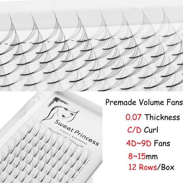 

12 rows russia premade volume fans long stem 0.07 c individual eyelashes extension mink apply soft lashes extension tools