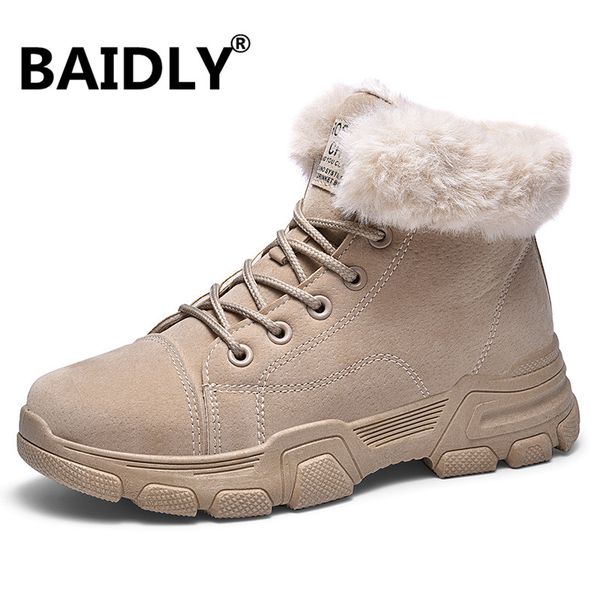 

women snow boots winter warm push ankle boots women platform female wedge waterproof botas mujer, Black