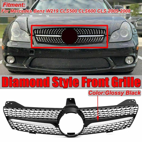 

w219 diamond grill car front bumper grille grill for mercedes for benz w219 cls500 cls600 cls 2005 2006 2007 2008