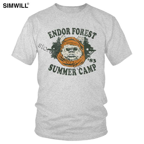 

vintage ewok summer camp t shirt unique endor forest graphic tee retro short sleeves cotton print t-shirts fashion clothing