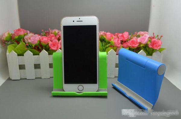 

6 color deskfolding mobile phone stand universal tablet pc holder with retail box stent portable lazy stent by dhl