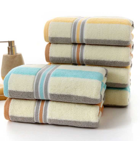 

2pcs/lot face towels cotton 40x90cm bath towels for adults stripe hand towel bathroom toalha de banho
