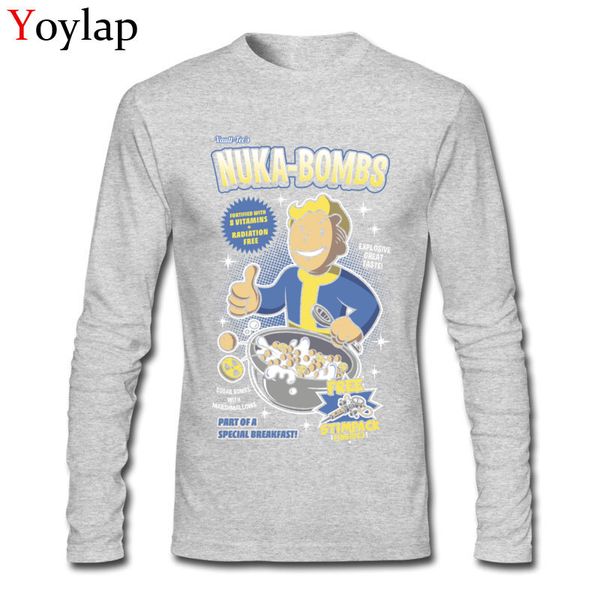 

nuka-bombs cartoon & tees men fun style t-shirt long sleeve 100% cotton plus size customized