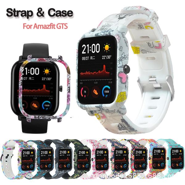 

20мм силиконовый ремешок для huami amazfit gts защитный чехол pc shell, Black;brown