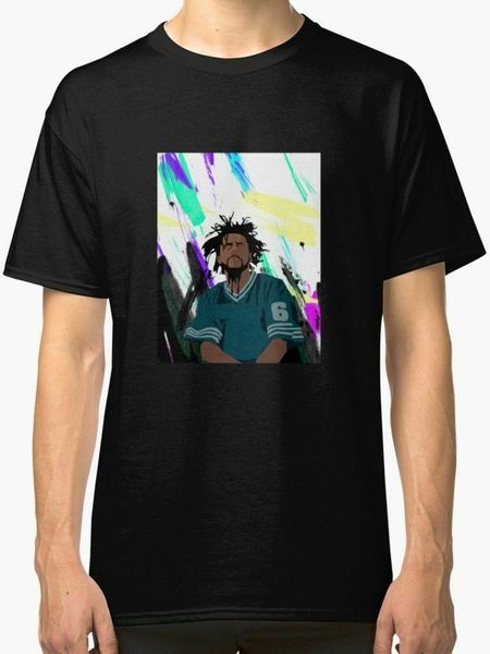 

new j cole art mens t-shirt loose black men t shirts homme tees funny tee casual o neck