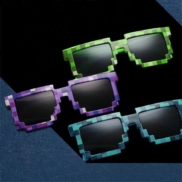 

men mosaic sunglasses points sunglasses pixelated 8 bit sun glasses party classical wedding eyeglasses, White;black