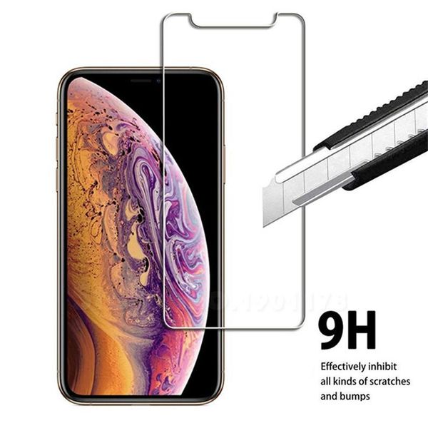 

in stockfor iphone 11 pro max tempered glass iphone x/xs/xr/8/7 screen protector for iphone 7 7 plus 6 6s film 0.33mm 2.5d 9h paper package